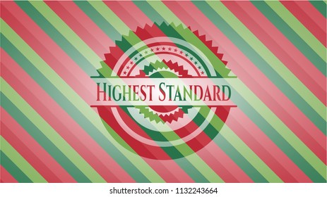 Highest Standard christmas colors style badge.