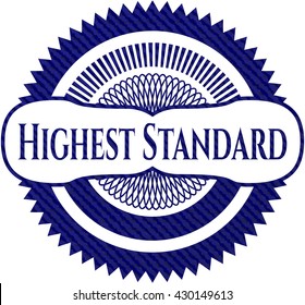 Highest Standard emblem with jean high quality background