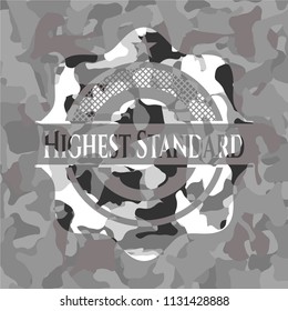 Highest Standard grey camo emblem