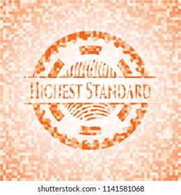 Highest Standard orange mosaic emblem with background