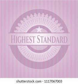 Highest Standard pink emblem. Retro