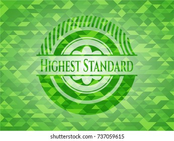 Highest Standard realistic green mosaic emblem
