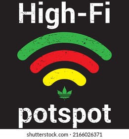 High-fi Potspot Design,pot Calligraphy Design Cannabis Vector Weed Pot 420 Ganja High On Weed Green Marijuana Template For Card, Poster, Banner,print For T-shirt Logo, Illustration,clipart, Sticker