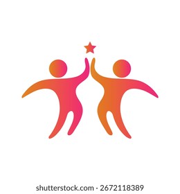 High-Five, Celebration Star, Gradient Human Figures