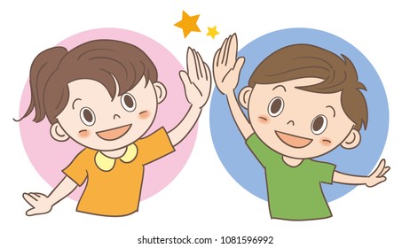 High-five children image