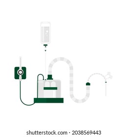 The high-flow oxygen machine  on white background.