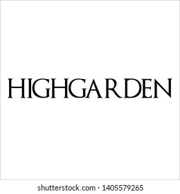 Highgarden letters typography vector illustration