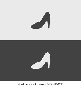 High-heeled black and white icons.illustration isolated vector sign symbol
