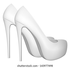 High-heeled blank shoes template.