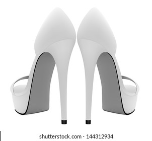 High-heeled blank shoes template.