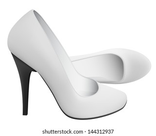 High-heeled blank shoes template.