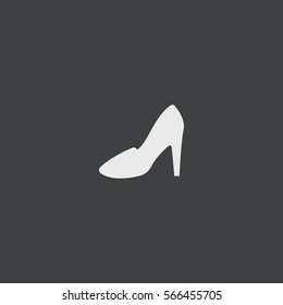 High-heeled icon isolated on black background