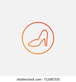 High-heeled icon.gradient illustration isolated vector sign symbol