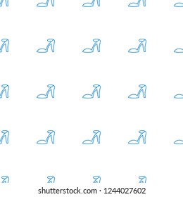high-heeled pattern repeat seamless on white background. Editable outline high-heeled icons from beauty collection. heel sandals icon for web and mobile.