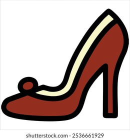 High-heeled shoe in continuous line art drawing style. Elegant women stiletto heels minimalist black linear sketch isolated on white background. Vector illustration