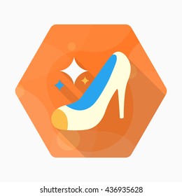 High-heeled shoe icon, Vector flat long shadow design. EPS10