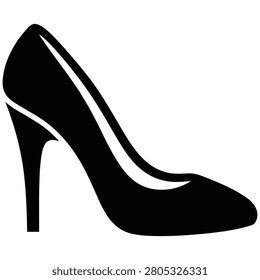 A highheeled shoe silhouette with a pointed toe and stiletto heel