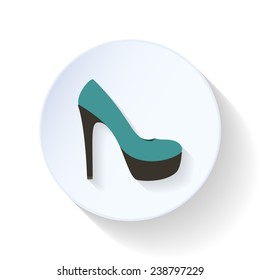 High-heeled shoes flat icon vector graphic illustration design