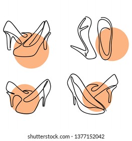 High-heeled shoes, hand-drawn 