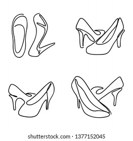 High-heeled shoes, hand-drawn  