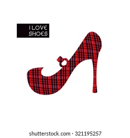 High-heeled shoes. Red
