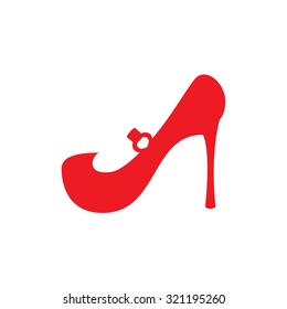 High-heeled shoes. Red