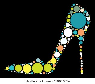 High-heeled shoes shape vector design by color point