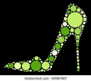 High-heeled shoes shape vector design by color point