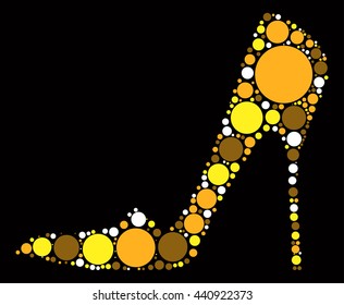 High-heeled shoes shape vector design by color point