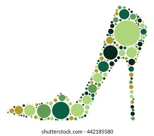 High-heeled shoes shape vector design by color point