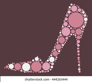 High-heeled shoes shape vector design by color point