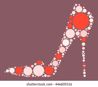 High-heeled shoes shape vector design by color point