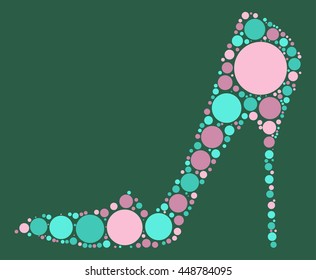High-heeled shoes shape vector design by color point