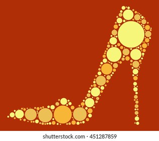 High-heeled shoes shape vector design by color point