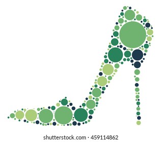 High-heeled shoes shape vector design by color point