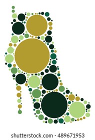 High-heeled shoes shape vector design by color point