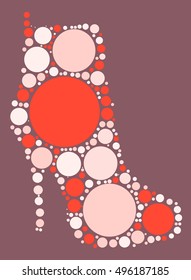 High-heeled shoes shape vector design by color point