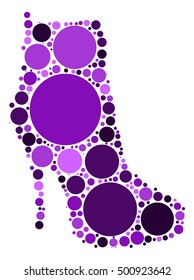 High-heeled shoes shape vector design by color point