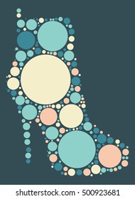 High-heeled shoes shape vector design by color point