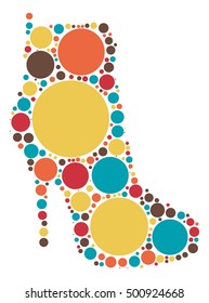High-heeled shoes shape vector design by color point