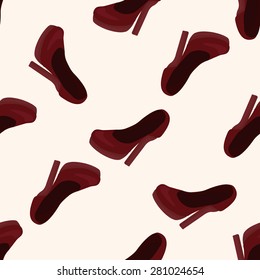 High-heeled shoes style , cartoon seamless pattern background