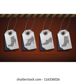 High-helded footwear theme icons set covering all kind elegant woman's shoes.