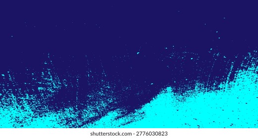 High-impact abstract background featuring a heavy distressed grunge texture in teal blue over a deep navy field. illustration eps10