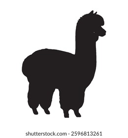 High-Impact Alpaca Silhouette for Farm and Agricultural-Themed Artwork - Alpaca Vector - Alpaca Icon
