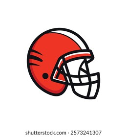 High-Impact American Football Helmet Vector Illustration Design for Creative Projects on a White Background