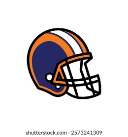 High-Impact American Football Helmet Vector Illustration Design for Creative Projects on a White Background