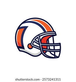 High-Impact American Football Helmet Vector Illustration Design for Creative Projects on a White Background