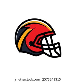 High-Impact American Football Helmet Vector Illustration Design for Creative Projects on a White Background