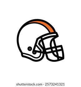 High-Impact American Football Helmet Vector Illustration Design for Creative Projects on a White Background