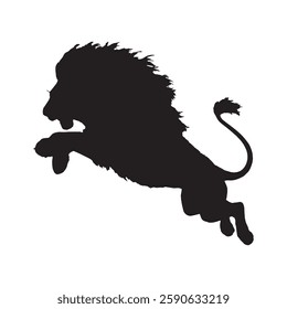 High-Impact Attacking Lion Silhouette for Marketing and Advertising - Lion Vector - Lion Icon
